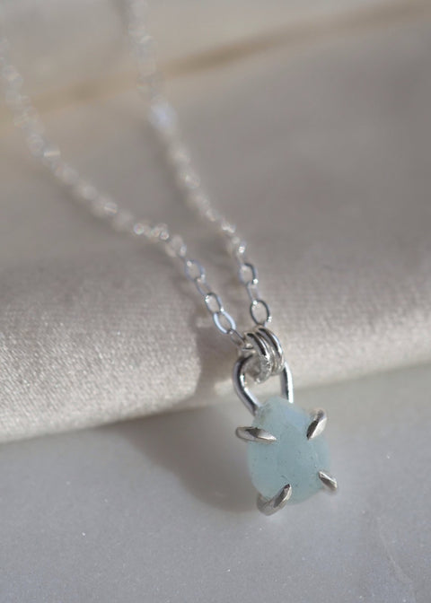 Libra Claw Set Pear Necklace - Sterling Silver - Necklace - LanaBetty