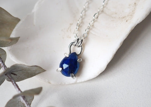 Libra Claw Set Pear Necklace - Sterling Silver - Necklace - LanaBetty