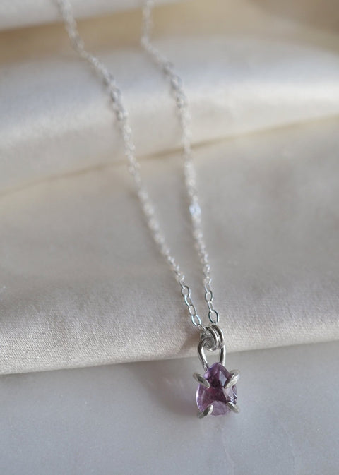 Libra Claw Set Pear Necklace - Sterling Silver - Necklace - LanaBetty