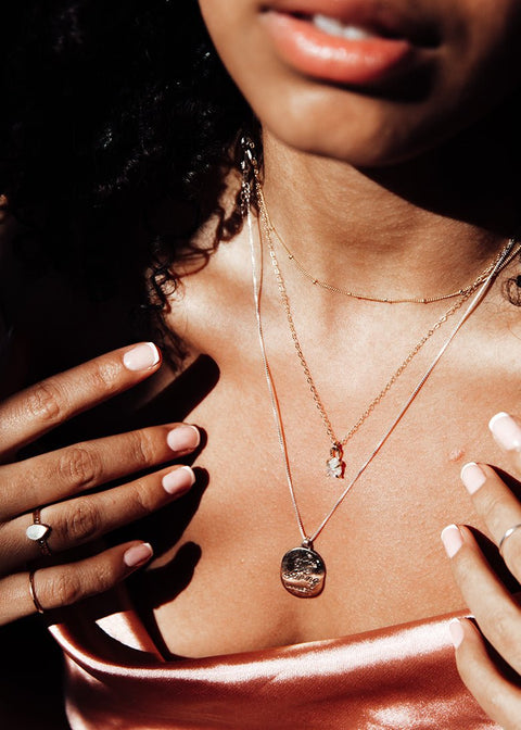 Libra Claw Set Pear Necklace - Sterling Silver - Necklace - LanaBetty