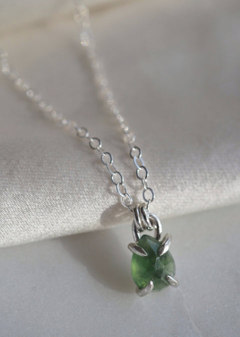 Libra Claw Set Pear Necklace - Sterling Silver - Necklace - LanaBetty