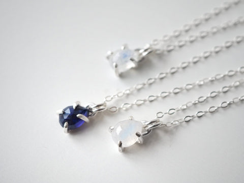 Libra Claw Set Pear Necklace - Sterling Silver - Necklace - LanaBetty