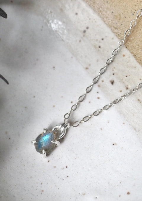 Libra Claw Set Pear Necklace - Sterling Silver - Necklace - LanaBetty