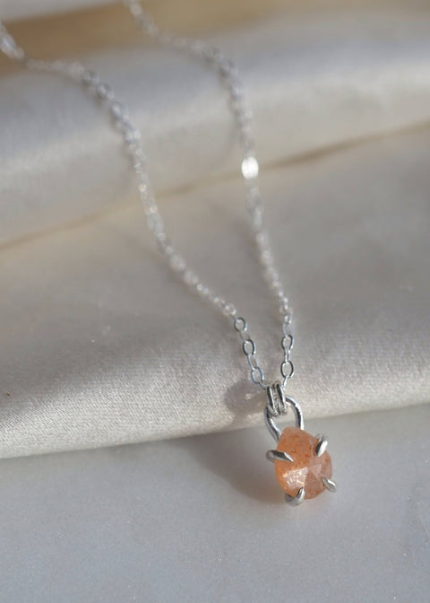 Libra Claw Set Pear Necklace - Sterling Silver - Necklace - LanaBetty