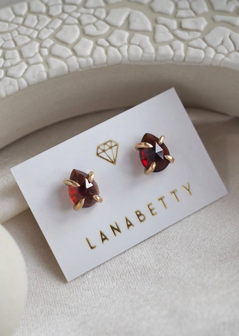 Libra Earrings - Garnet - Earring - LanaBetty