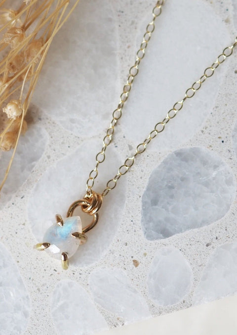 Libra Necklace - Rainbow Moonstone - Necklace - LanaBetty