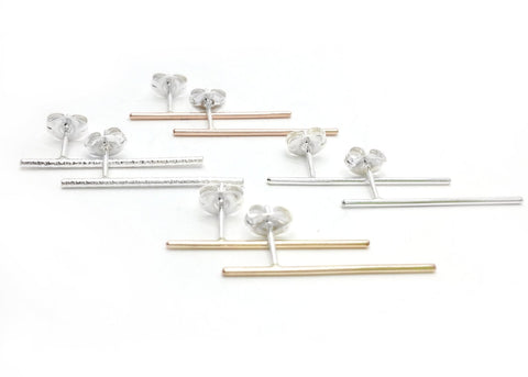 Long Perpendicular Stud Earrings - Earring - LanaBetty