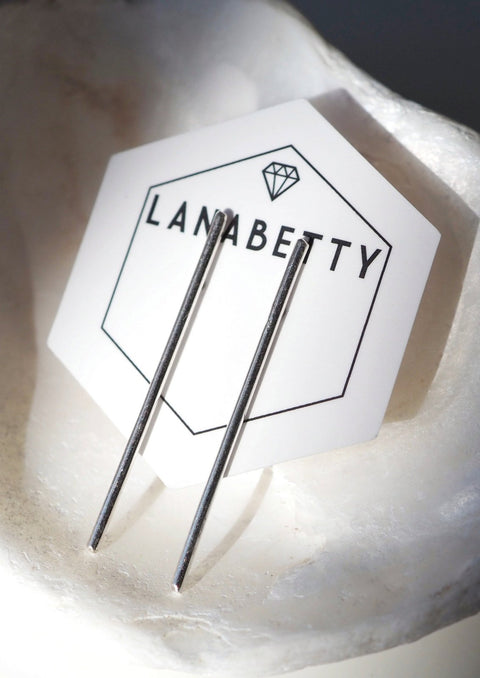 Long Perpendicular Stud Earrings - Earring - LanaBetty