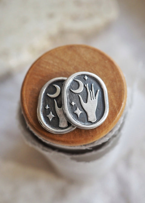 Mantra | Divine Hand Stud Earrings - Earring - LanaBetty