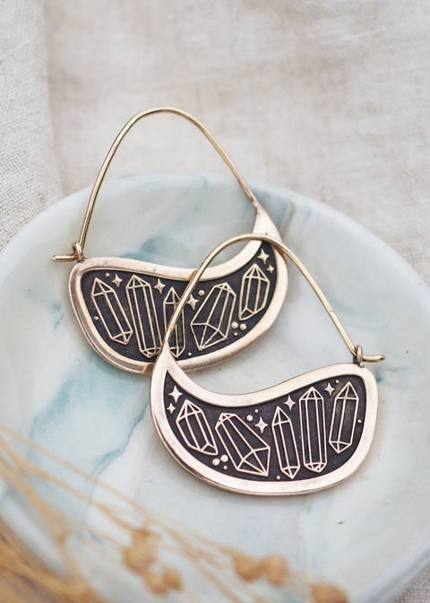 Mantra | Shine Bright Large Swoop Earrings - Earring - LanaBetty