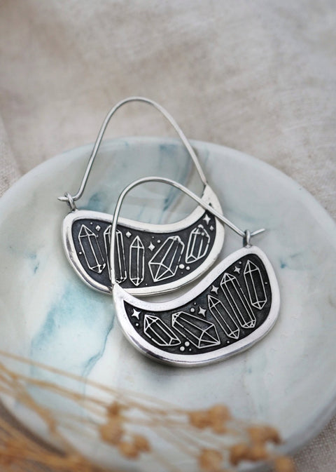 Mantra | Shine Bright Large Swoop Earrings - Earring - LanaBetty