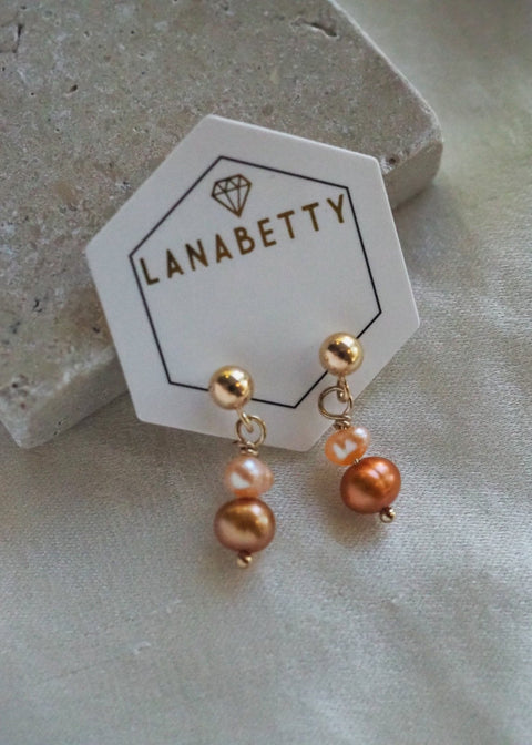 Pearl Stud Earrings - Gold - Earring - LanaBetty