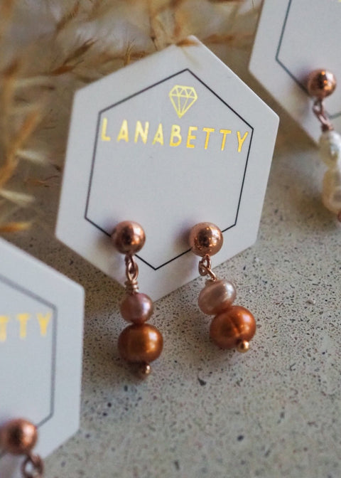 Pearl Stud Earrings - Rose - Earring - LanaBetty