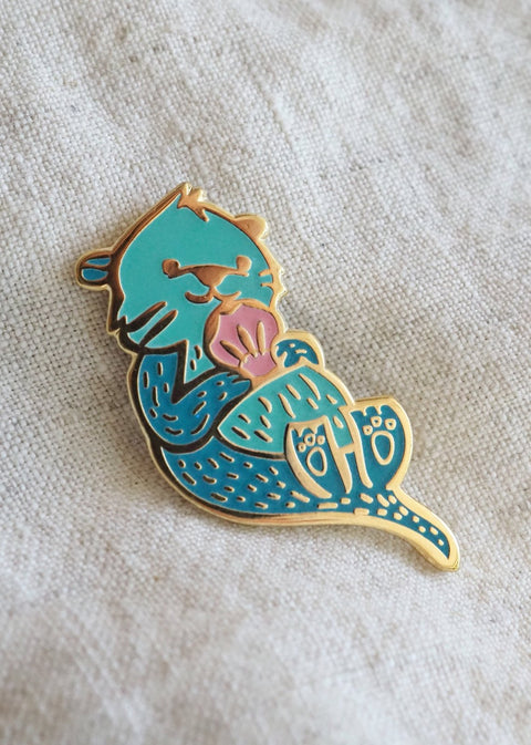 Sea Otter - Glow-in-the-dark - Lapel Pin - lapel pins - LanaBetty