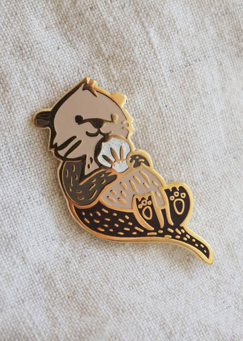 Sea Otter - White Shell - Lapel Pin - lapel pins - LanaBetty
