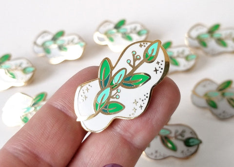 Seeded Eucalyptus Lapel Pin - lapel pins - LanaBetty