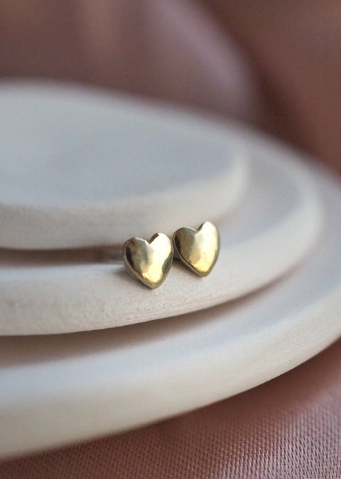 Tiny Heart Stud Earrings - Earring - LanaBetty