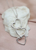 Triple Heart Necklace - 18" - Silver - Necklace - LanaBetty