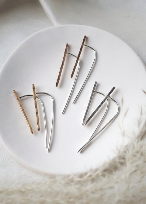 Uniforma Hammered Arc Earrings - Earring - LanaBetty