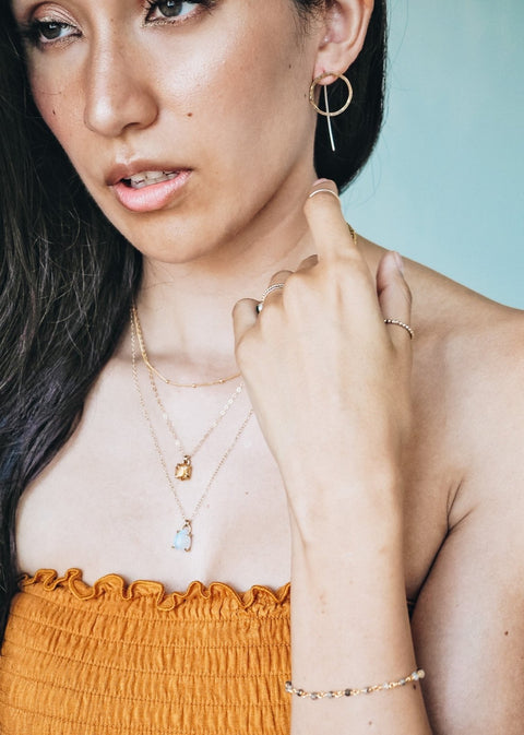 Virgo Necklace - Rainbow Moonstone - Necklace - LanaBetty