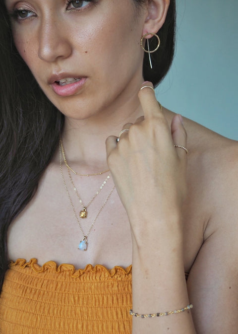 Virgo Necklace - Rose Quartz - Necklace - LanaBetty